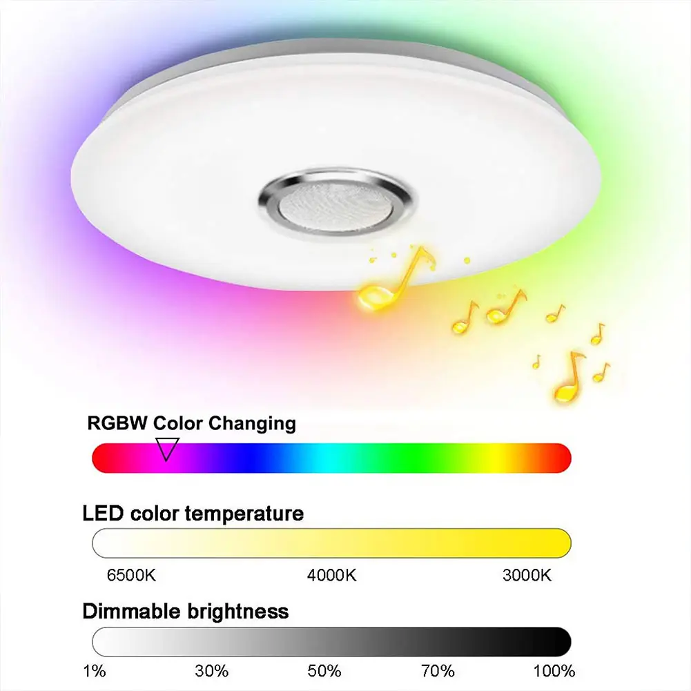 Intelligent LED Lamp with Speaker RGB Home Decoration Light Dimmable Bluetooth-compatible Remote Control for Bedroom Living Room
