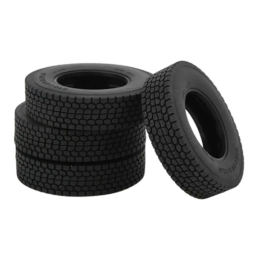 4 Pcs Rubber Tires Tyres 80 * 20mm Tires Set Upgrade Parts RC Soft Rubber Wheel Tires for 1:14 Tamiya Tractor Truck RC Car Part