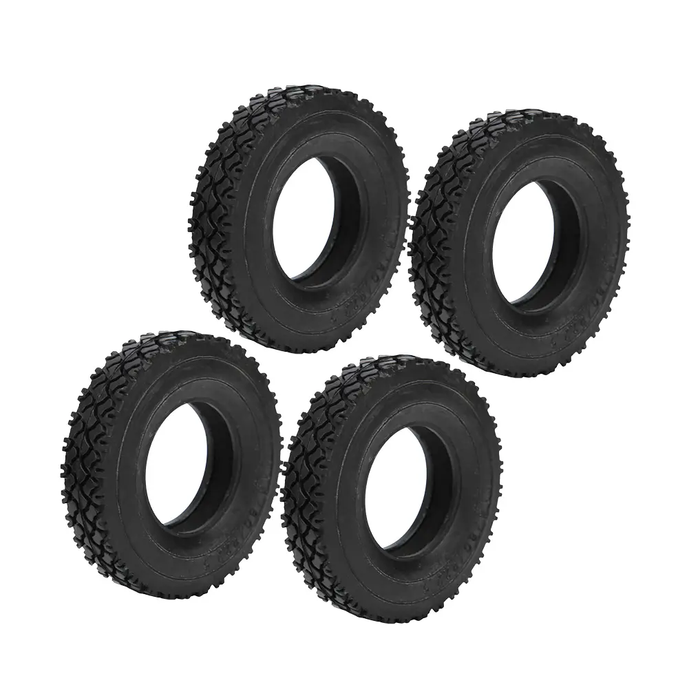 4 Pcs Rubber Tires Tyres 80 * 20mm Tires Set Upgrade Parts RC Soft Rubber Wheel Tires for 1:14 Tamiya Tractor Truck RC Car Part