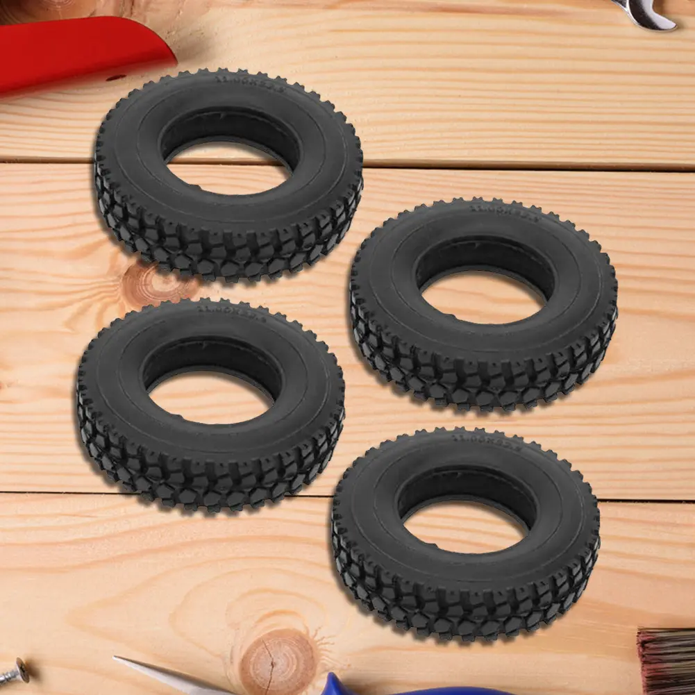 4 Pcs Rubber Tires Tyres 80 * 20mm Tires Set Upgrade Parts RC Soft Rubber Wheel Tires for 1:14 Tamiya Tractor Truck RC Car Part