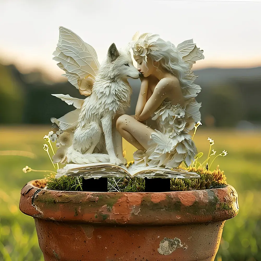 Acrylic Fairy Garden Accessories Fairy Garden Stake Holiday Decorative Stake for Pot Plants and Garden Lawn Decorations