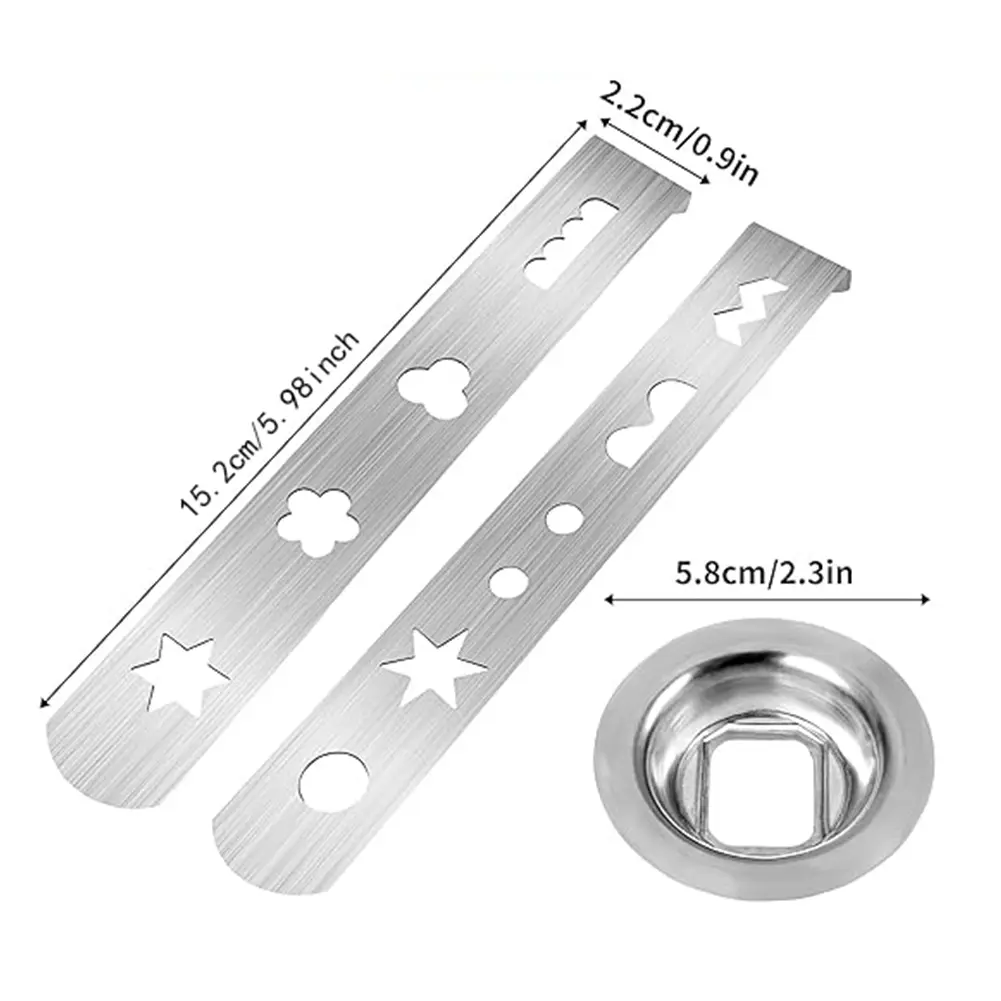 2 Pcs Cookie Press Attachment 8 Patterns with Connection Ring Biscuit Attachment Meat Mincer Attachment for Size 5 Meat Grinder