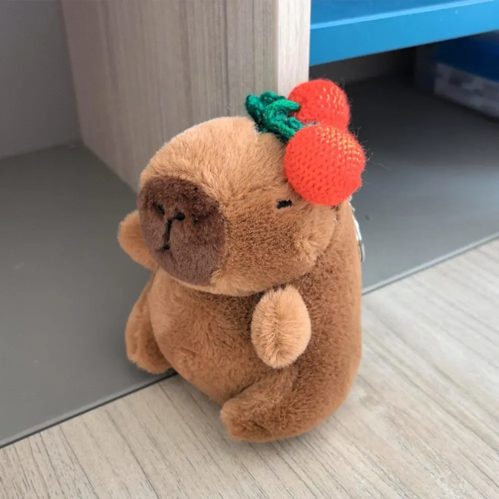 Cute Toy Plush Capybara Keychain Multicolor Cartoon Capybara Headgear Capybara Doll Stuffed Animals Guinea Pig