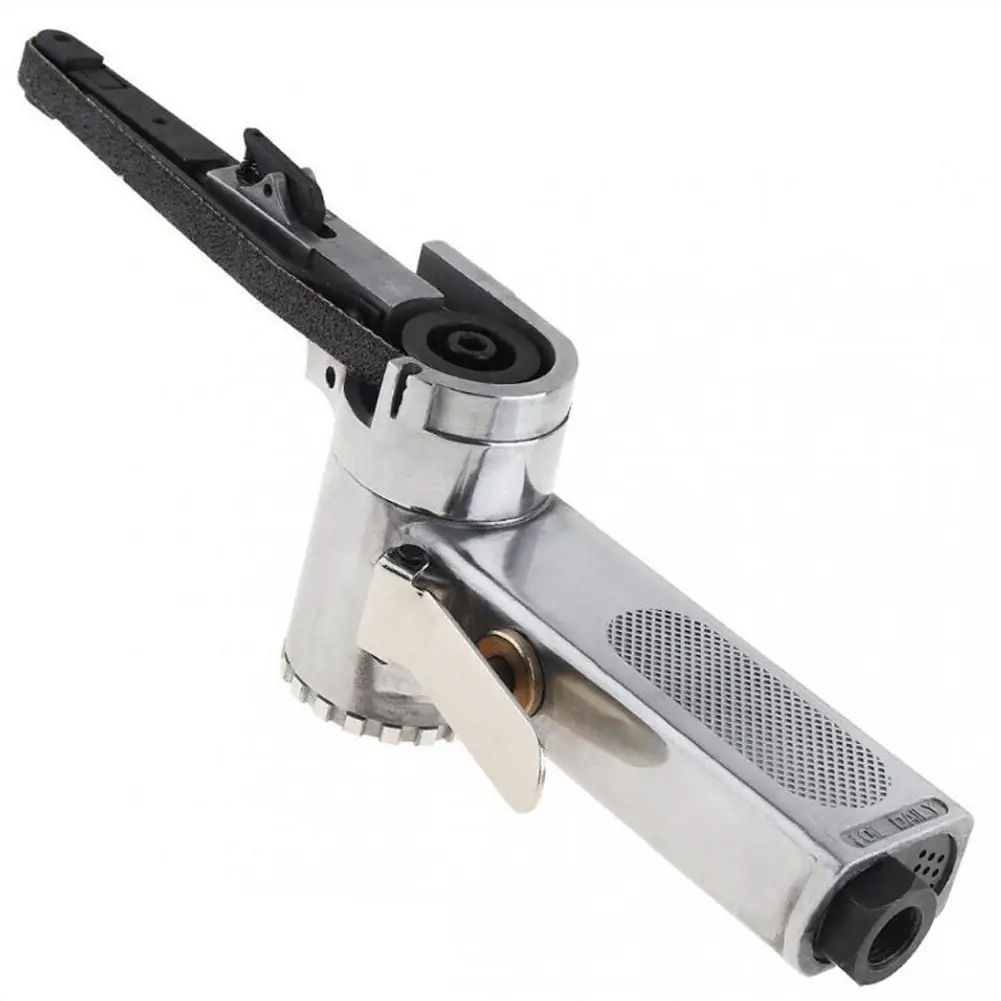 3/8 Inch Air Belt Sander Heavy Duty Pneumatic Sanding Buffing Tools 16000RPM Sanding Pneumatic Tool with Sanding Belts