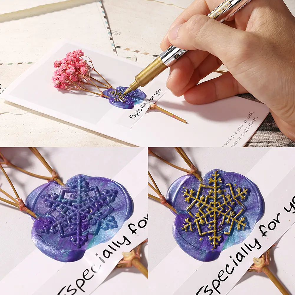 25mm Round Copper Head 3D Stereoscopic Relief Christmas Series Wax Sealing Copper Head Invitation Envelope for Gift Scrapbooking