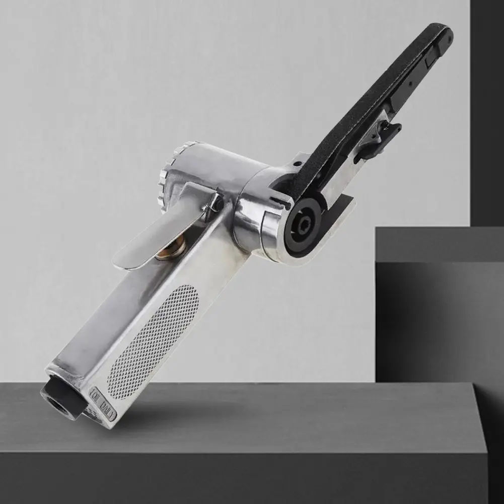 3/8 Inch Air Belt Sander Heavy Duty Pneumatic Sanding Buffing Tools 16000RPM Sanding Pneumatic Tool with Sanding Belts