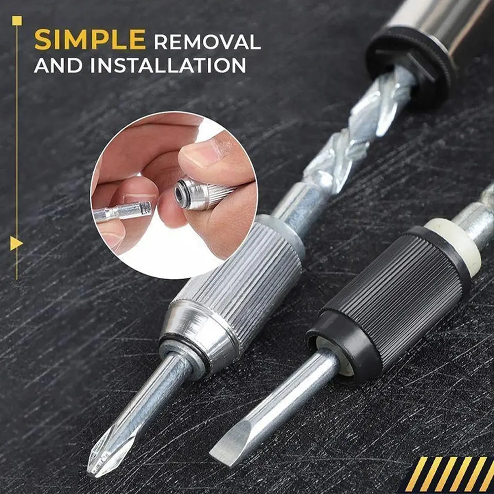 Semi-automatic Rotating Spiral Screwdriver with 5pcs Replacement Bits Manual Push Pull Ratchet Screwdriver Set