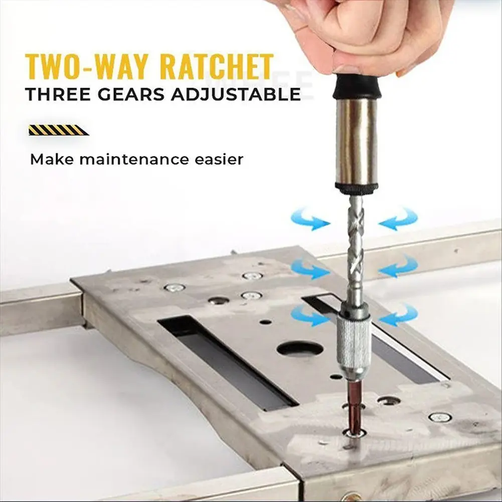 Semi-automatic Rotating Spiral Screwdriver with 5pcs Replacement Bits Manual Push Pull Ratchet Screwdriver Set
