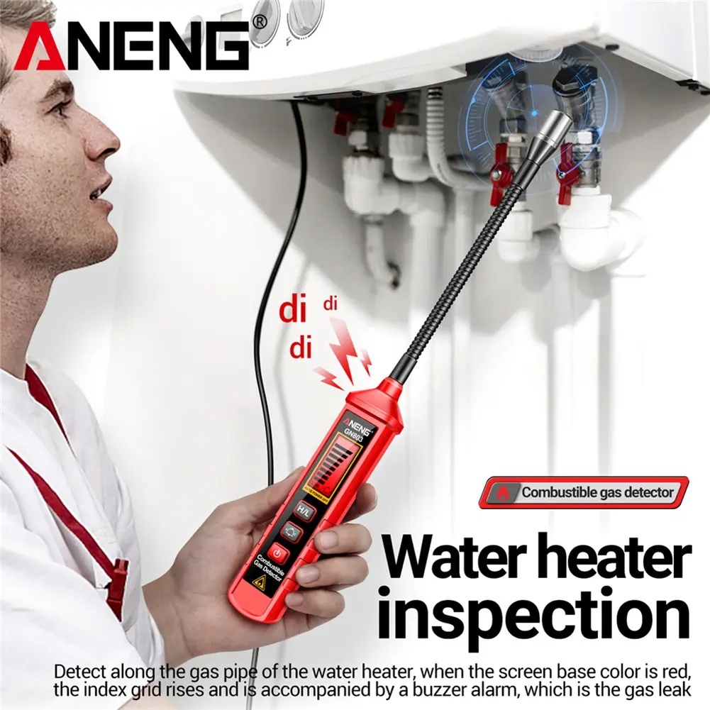Gas Leak Detector Audible & Visual Alarm Handheld Natural Gas Sniffer Adjustable Sensitivity Gas Detector Alarm for Home and RV