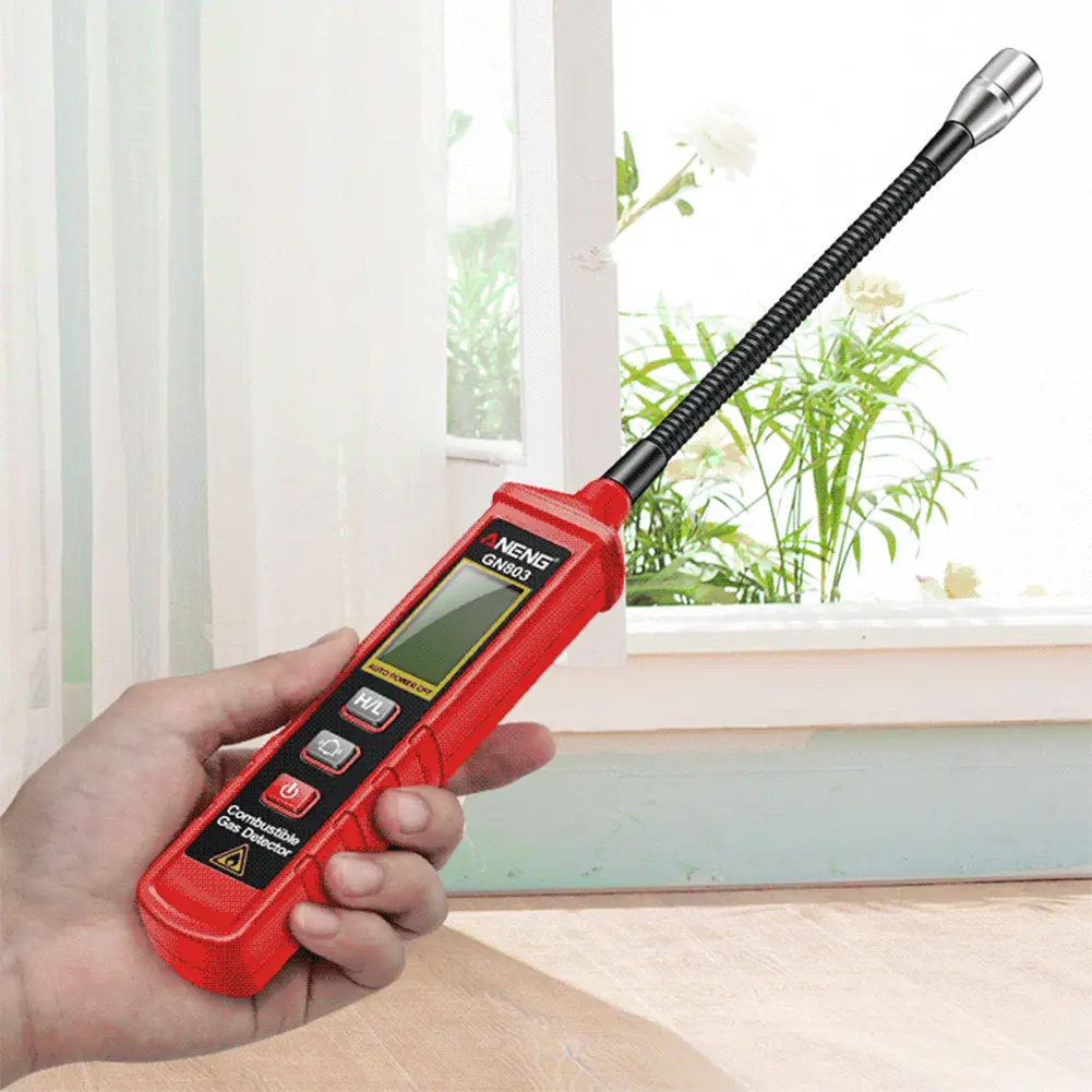 Gas Leak Detector Audible & Visual Alarm Handheld Natural Gas Sniffer Adjustable Sensitivity Gas Detector Alarm for Home and RV