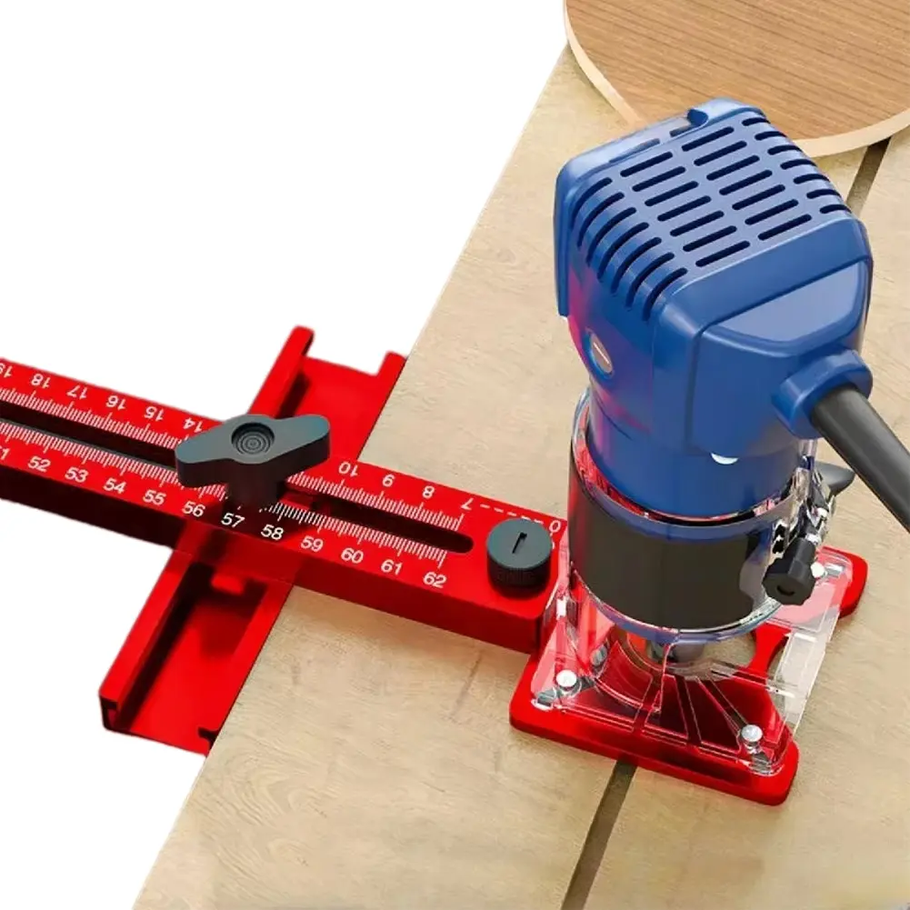 4 in 1 Router Circle Cutting Jig Aluminum Alloy Cabinet Hardware Jig Multifunctional Router Circle Cutting Guide for Woodworking