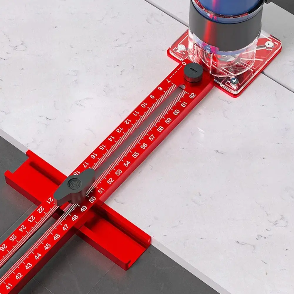 4 in 1 Router Circle Cutting Jig Aluminum Alloy Cabinet Hardware Jig Multifunctional Router Circle Cutting Guide for Woodworking