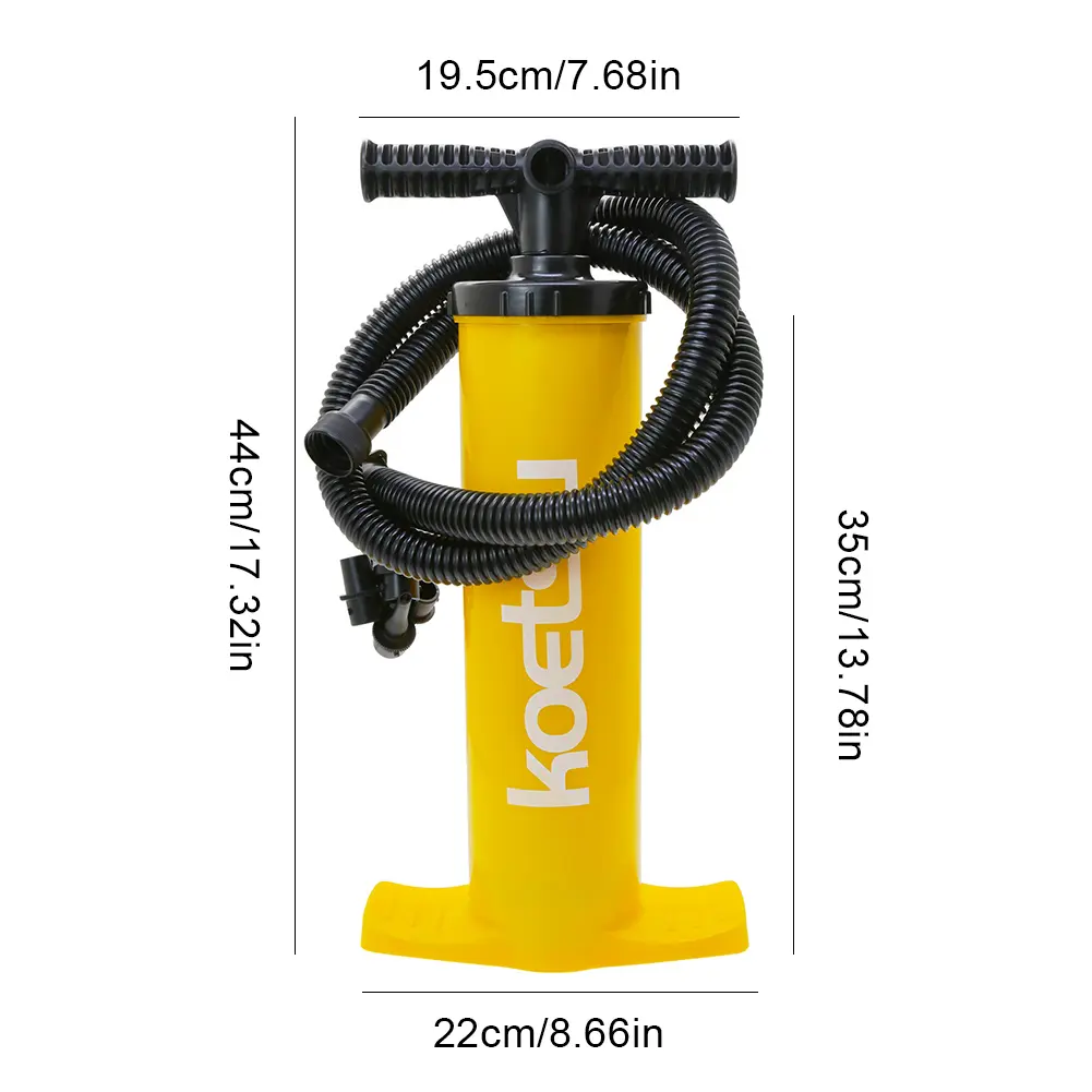 4L Kayak Air Pump Anti-Slip Double Action Inflation Pump Portable Hand Pump Handheld Air Inflator for Inflatable Kayak