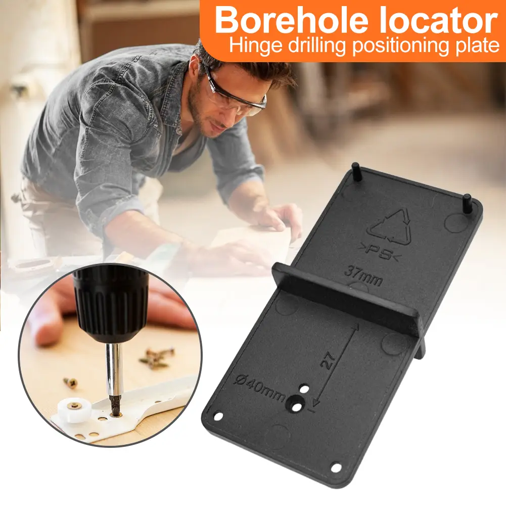 35mm 40mm Hinge Boring Jig Hole Opener Template Carpenter Woodworking Hole Puncher Drilling Guide Locator for Door Cabinets