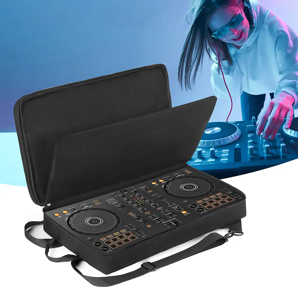 DJ Backpack for Pioneer DDJ-400/DDJ-FLX4 for Roland DJ-202 DJ Controller Case Carrying Case Shockproof Adjustable Shoulder Strap