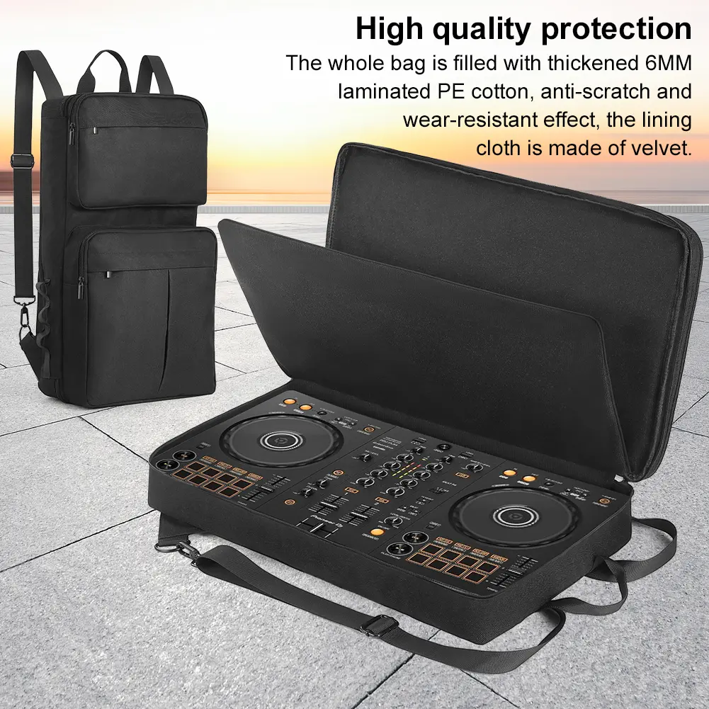 DJ Backpack for Pioneer DDJ-400/DDJ-FLX4 for Roland DJ-202 DJ Controller Case Carrying Case Shockproof Adjustable Shoulder Strap