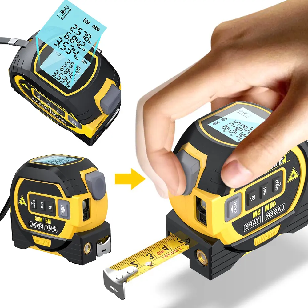 3-in-1 Digital Tape Measure LED Display Distance Measuring Tool 5m Electronic Rangefinder Measuring Level for Woodworking