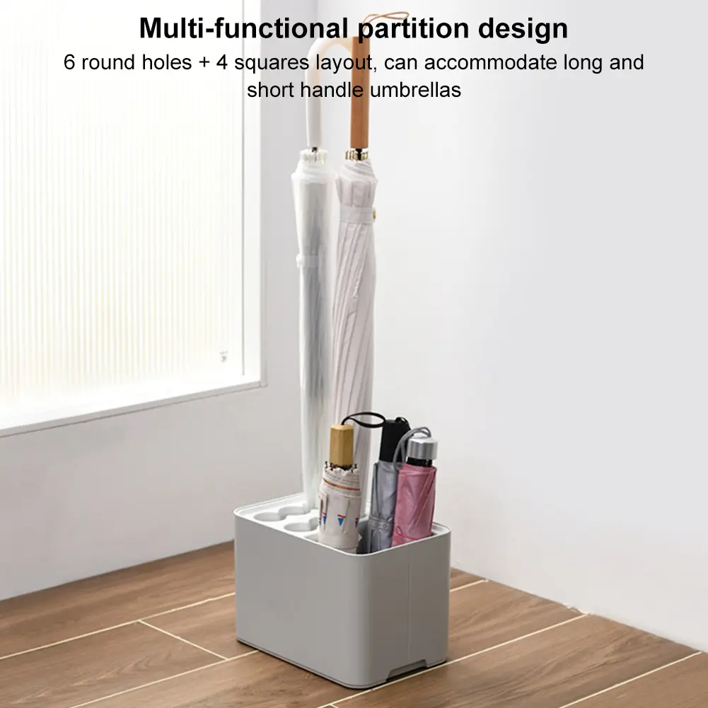 Free Standing Umbrella Stand Holds 10 Umbrellas Rectangular Umbrella Holder Entrance Umbrella Holder for Long Folding Umbrellas