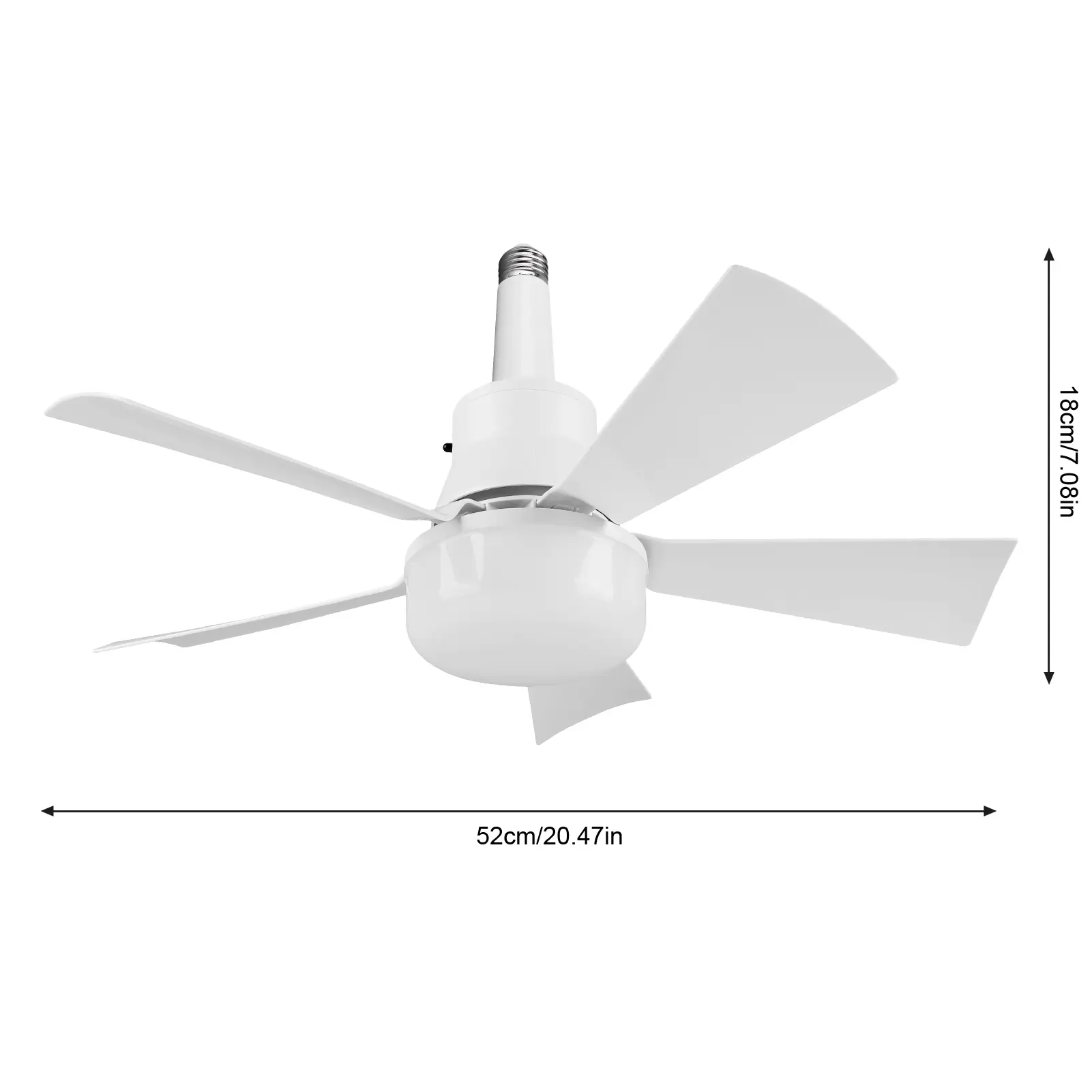 Socket Fan Light with Remote Light Bulb Fan Adjustable Wind Speed Timing Wireless Fan Dimmable for Living Room Bedroom
