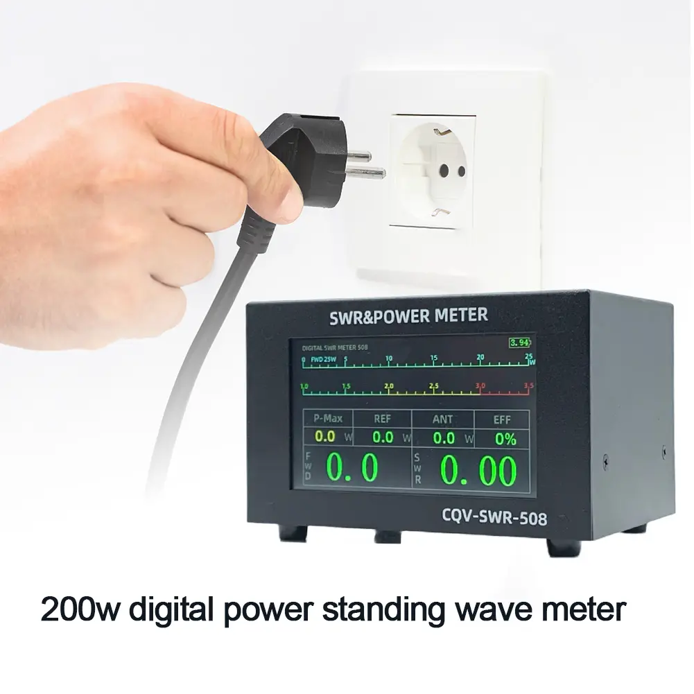 120W Digital Power Standing Wave Meter High Standing Wave Alarm 1.8-54Mhz SWR & Power Meter 4.3in IPS Touchscreen