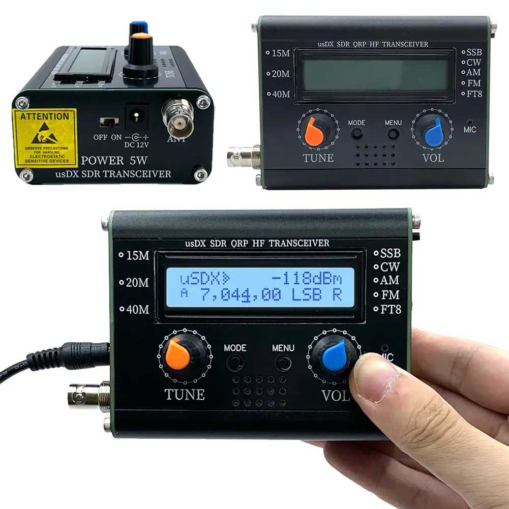 5W UsDX SDR QRP Transceiver QCX-SSB To SSB 3-Band All Mode HF Transceiver W/ DSP SDR SDR QRP HF Transceiver with Handheld Mic