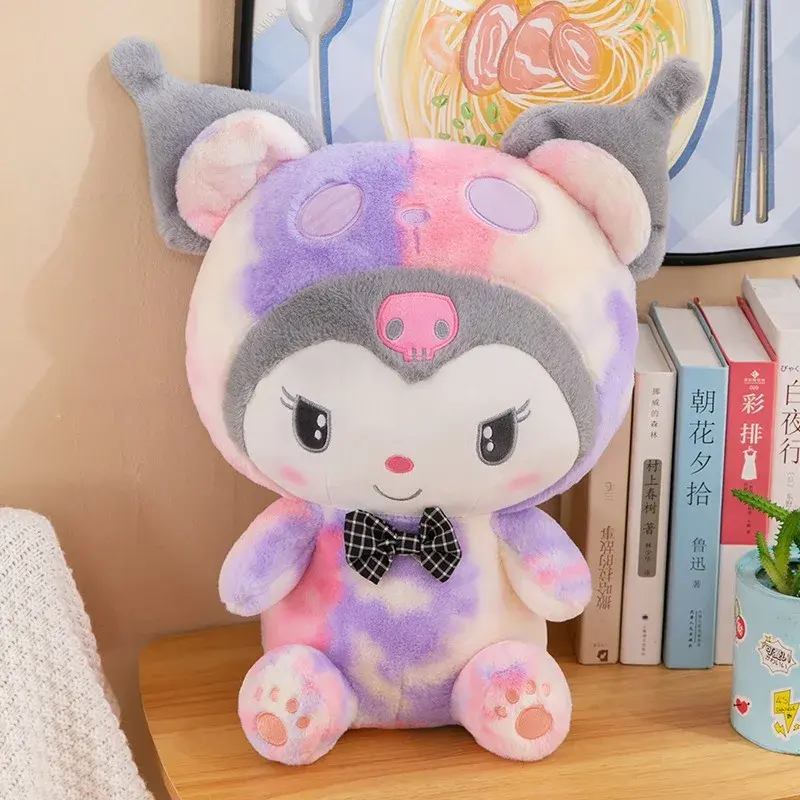 Sanrio 25Cm Kuromi Cinnamoroll Cross Dressing Plush Doll Hello Kitty Kawaii My Melody Anime Cartoon Plushie Toy Christmas Gifts
