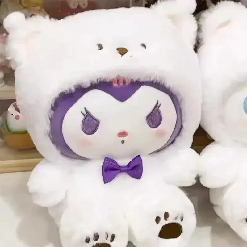 Sanrio 25Cm Kuromi Cinnamoroll Cross Dressing Plush Doll Hello Kitty Kawaii My Melody Anime Cartoon Plushie Toy Christmas Gifts