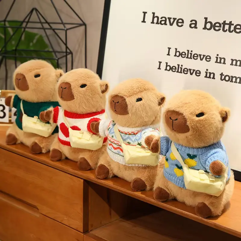 Capybara Plush Toys Plush Animals  Cute Capibala Dolls Cross-Dressing Sweaters  Capybara Children'S Birthday Christmas Gifts