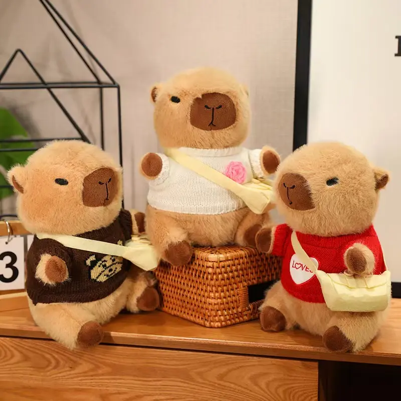 Capybara Plush Toys Plush Animals  Cute Capibala Dolls Cross-Dressing Sweaters  Capybara Children'S Birthday Christmas Gifts