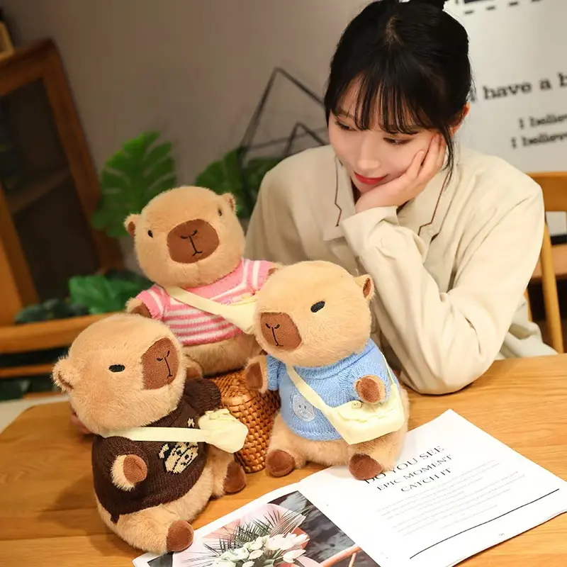 Capybara Plush Toys Plush Animals  Cute Capibala Dolls Cross-Dressing Sweaters  Capybara Children'S Birthday Christmas Gifts