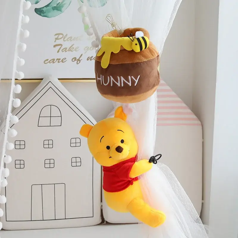 Disney Plush Curtain Buckle kawaii Creative Winnie The Pooh Doll Cartoon Honey Pot Toy Kids Room Decoration Curtain Buckle Strap