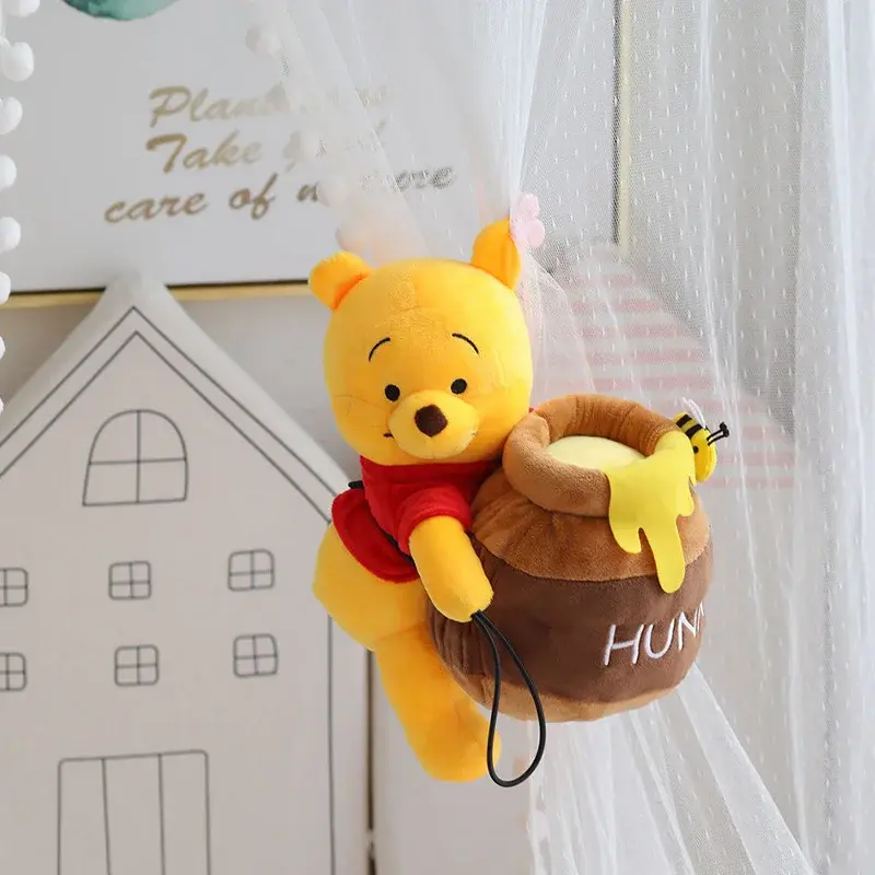 Disney Plush Curtain Buckle kawaii Creative Winnie The Pooh Doll Cartoon Honey Pot Toy Kids Room Decoration Curtain Buckle Strap
