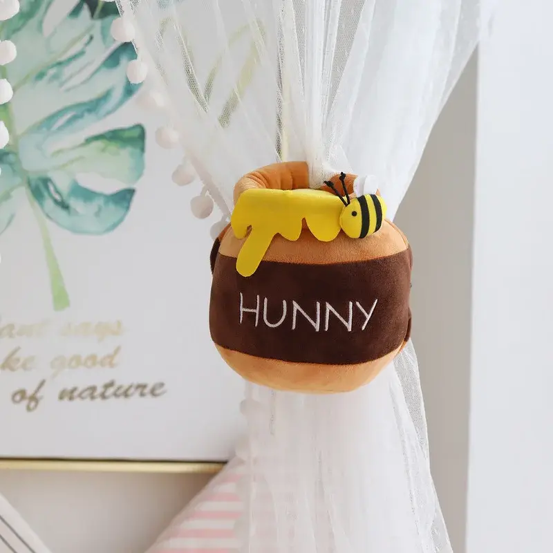 Disney Plush Curtain Buckle kawaii Creative Winnie The Pooh Doll Cartoon Honey Pot Toy Kids Room Decoration Curtain Buckle Strap