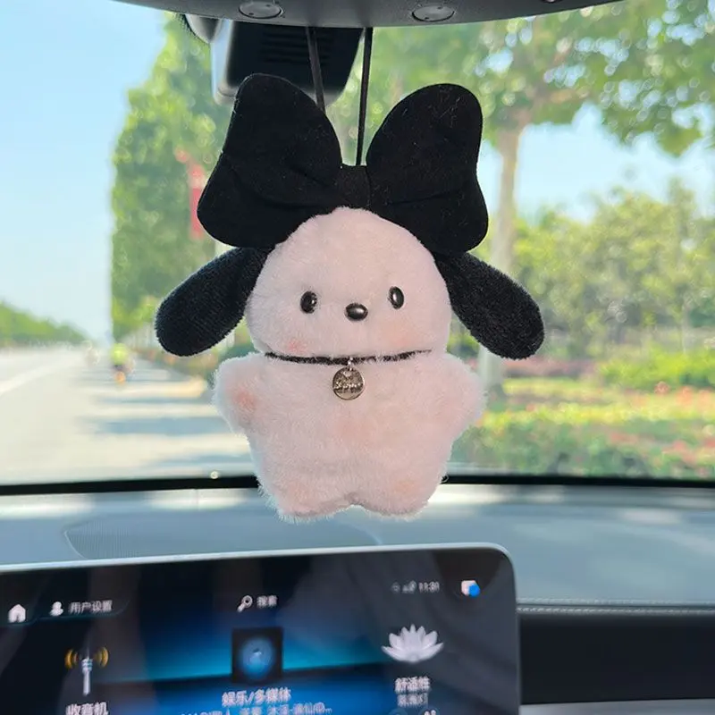 Sanrio Pilot Dog Keychain Plushies Pochacco Car Keyring Doll Cartoon Bag Pendant Pochacco Bow Blush Accessories Toy Kid Gift