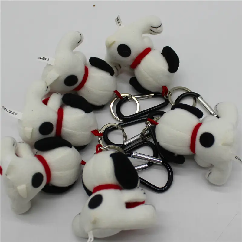 6piece 5.5CM Cute high quality Peanuts Snoopy Plush with love heart  pendant toys Snoopy dog KEY CHAIN animal plush toys