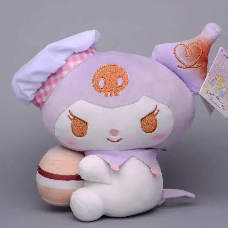 20cm Sanrio Anime Plush Toy Cinnamoroll Kuromi Melody Kawaii Baker Cartoon Soft Stuffed Doll Decor Toys Girl Xmas Birthday Gifts