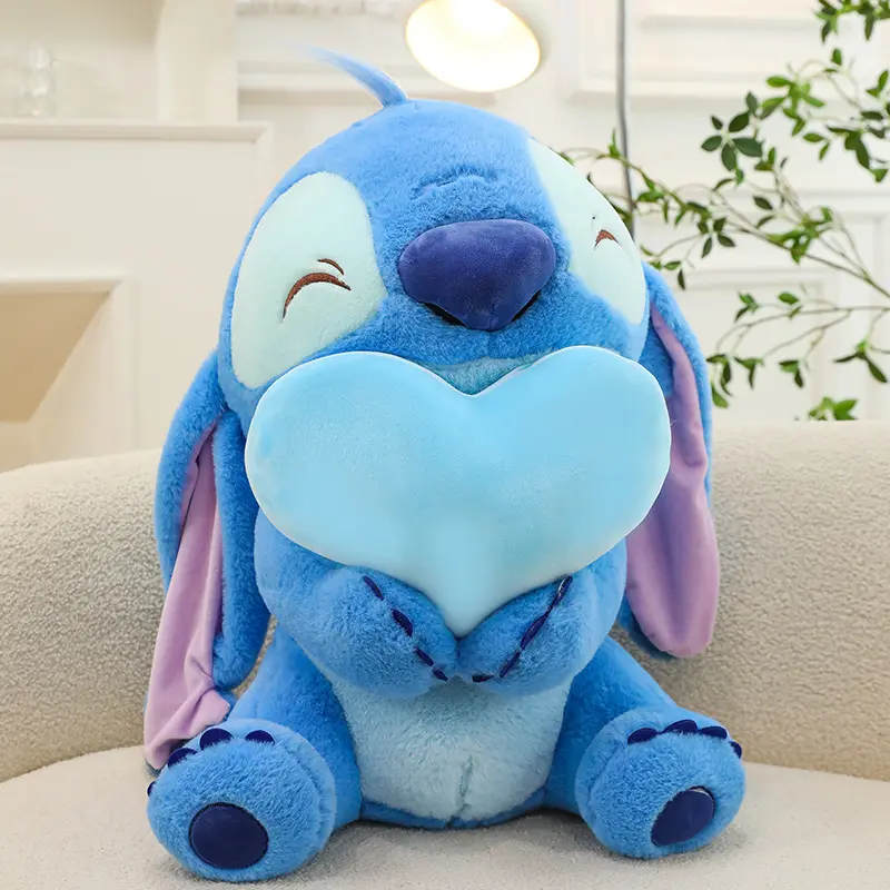 30CM New Disney Plush Doll Hugging Heart Stitch Soft Plush Toy Lilo Sofa Pillow Children's Birthday Gift Kawaii Room Decoration