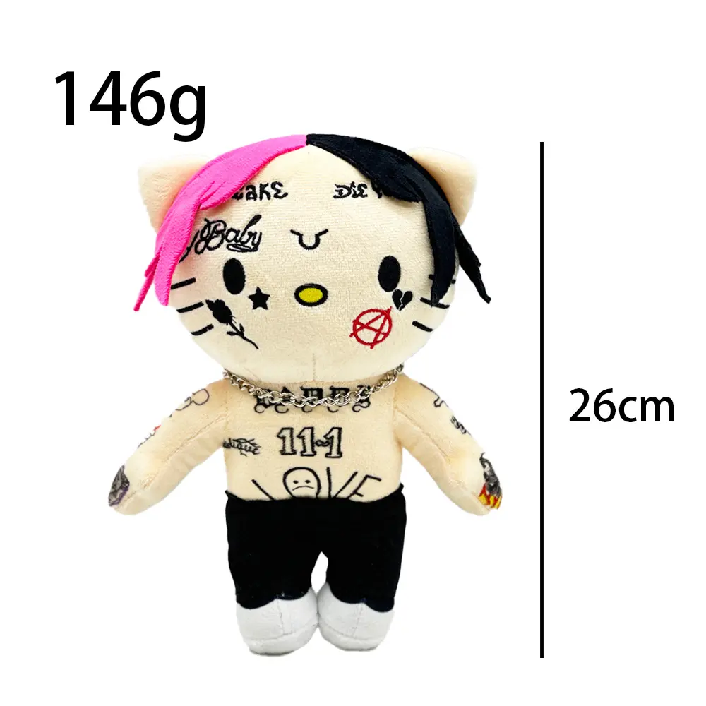 New 26cm Hello Kitty Lil peep Plush Doll Figure Stuffed Toys Cute Boys Girls Fans Collect Gifts