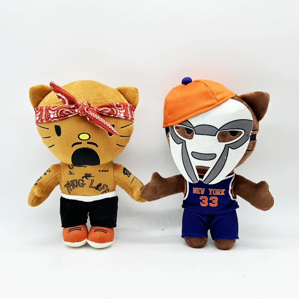25cm Hello Kitty Tupac Plush Doll Figure Stuffed Toys Cute Boys Girls Birthday Gifts