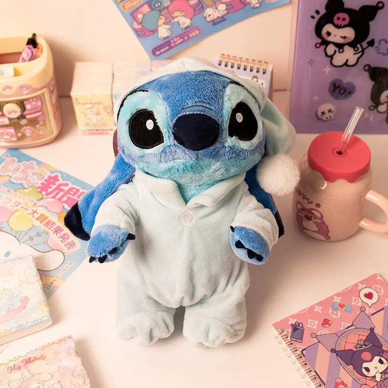 26cm Lilo & Stitch Plush Doll Kawaii Stitch Cloak Pajamas Plush Doll Children's Bedroom Sleeping Plush Doll Birthday Gift