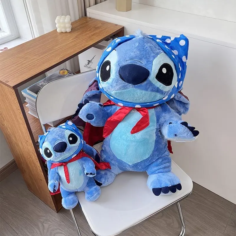 26cm Lilo & Stitch Plush Doll Kawaii Stitch Cloak Pajamas Plush Doll Children's Bedroom Sleeping Plush Doll Birthday Gift