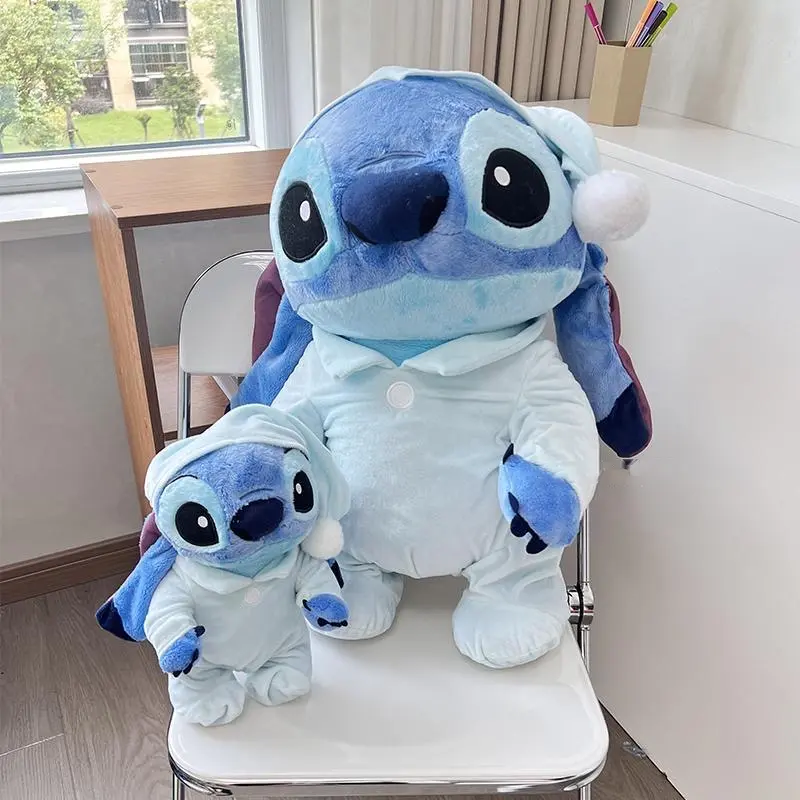 26cm Lilo & Stitch Plush Doll Kawaii Stitch Cloak Pajamas Plush Doll Children's Bedroom Sleeping Plush Doll Birthday Gift