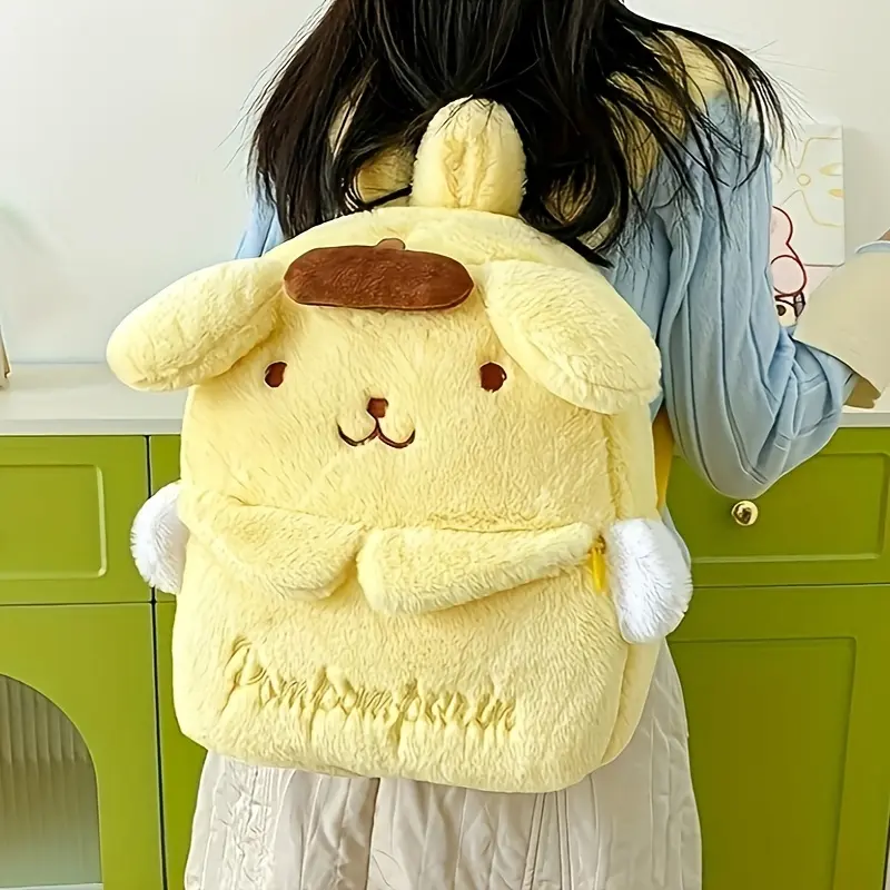 38CM New Sanrio Plush Stuffed Backpack Cute Kuromi Hello Kitty Plush Backpack Student Backpack Girlfriend Gift Kawaii Decoration