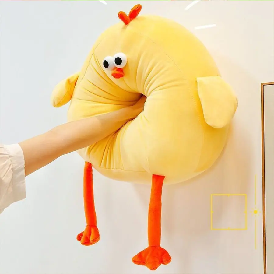 MINISO Cartoon Animal Doll Cute Yellow Chicken Plush Stuffed Toy Soothing Doll Soft Pillow Kawaii Children's Birthday Gift
