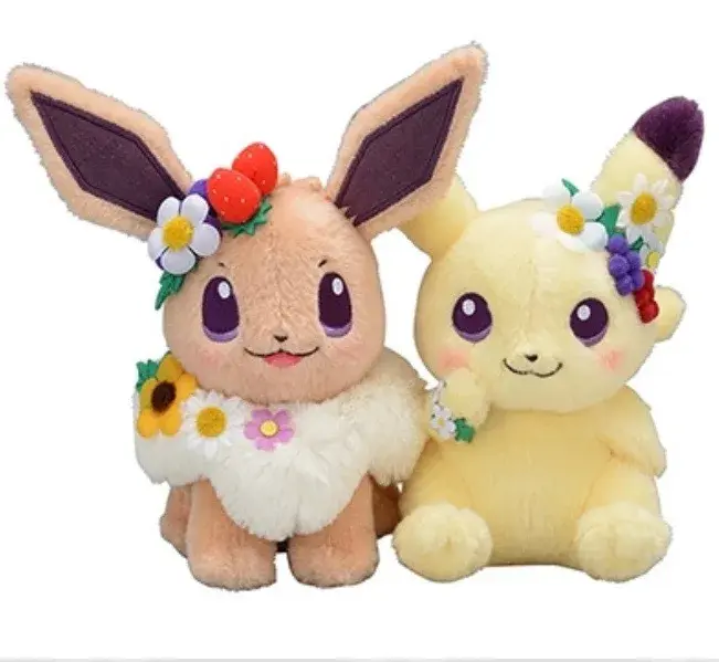 18cm Easter Spring Festival Pokemon Eevee Pikachu Plush Toys Kawaii Garland Decor Eevee Plush Doll Pillow Xmas Gift For Children
