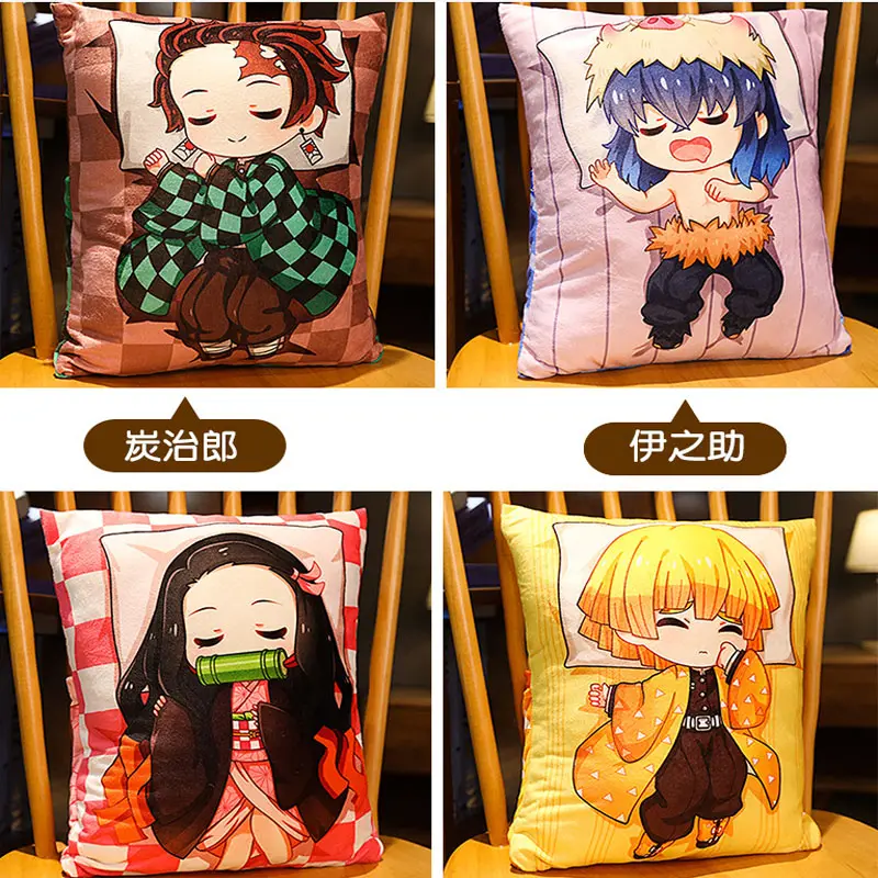Demon Slayer Anime Pillow Quilt Cartoon Figure Manga Doll Cushion Tanjiro Nezuko Kochou Shinobu Decoration Gift