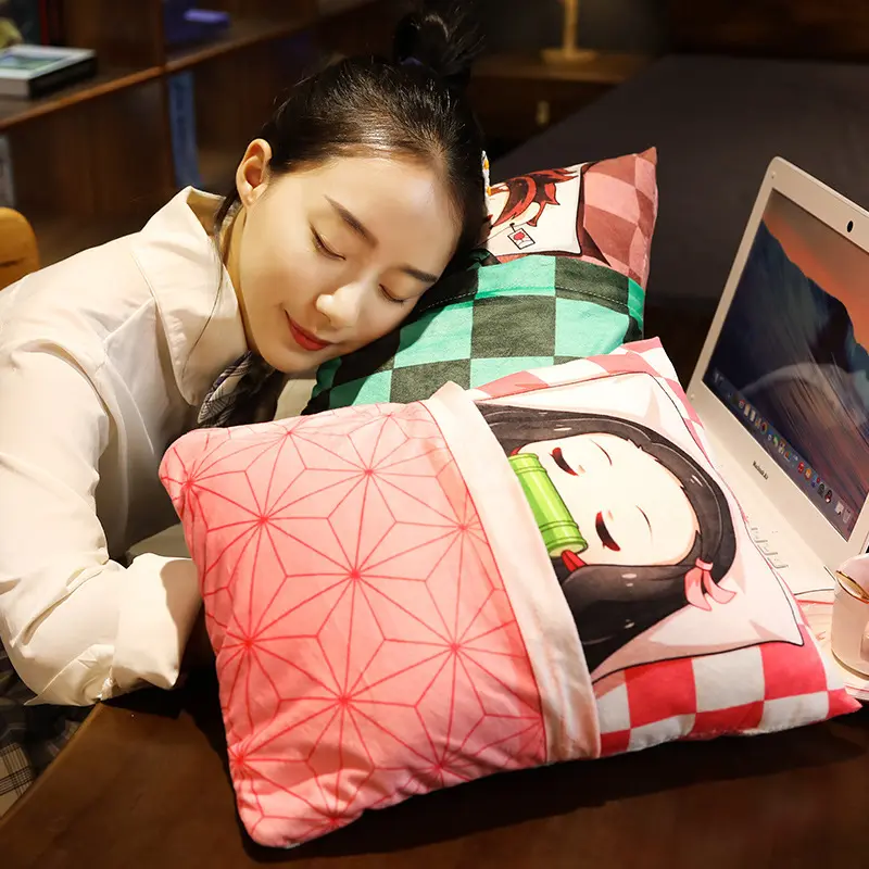 Demon Slayer Anime Pillow Quilt Cartoon Figure Manga Doll Cushion Tanjiro Nezuko Kochou Shinobu Decoration Gift