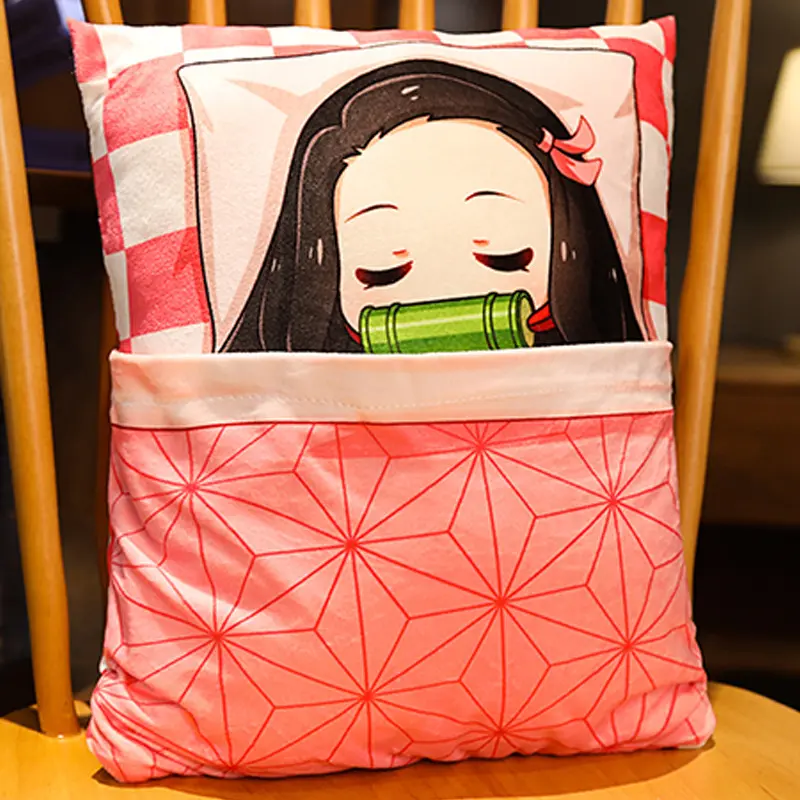 Demon Slayer Anime Pillow Quilt Cartoon Figure Manga Doll Cushion Tanjiro Nezuko Kochou Shinobu Decoration Gift