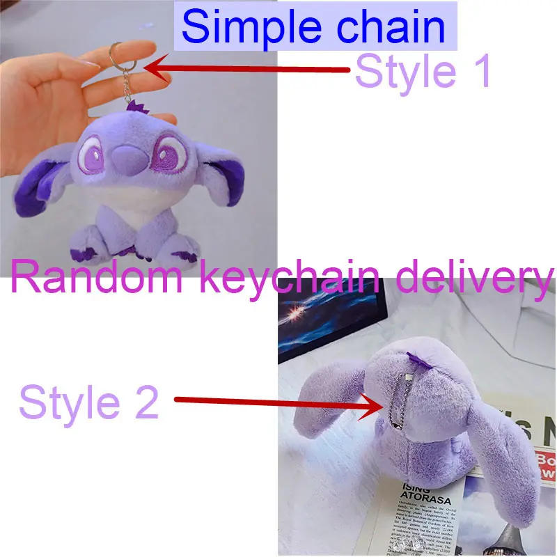 Lilo & Stitch Anime Plush Toys For Children New Purple Stitch Keychains Stuffed Toys Girls Kawaii Plushie Doll Gifts Kids