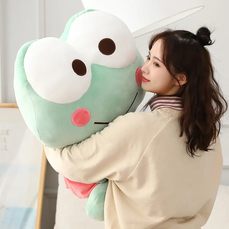 Sanrio Keroppi Plush Doll Toy Donut Cute Frog Doll Cute Little Fresh Pillow Children's Day Gift Doll Big Eye Frog Plush Toys